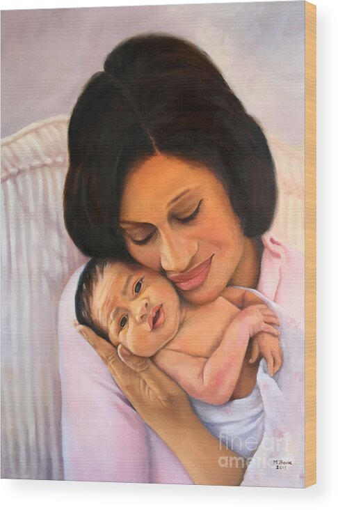 Mother Wood Print featuring the painting A Mother's Love by Marlene Book