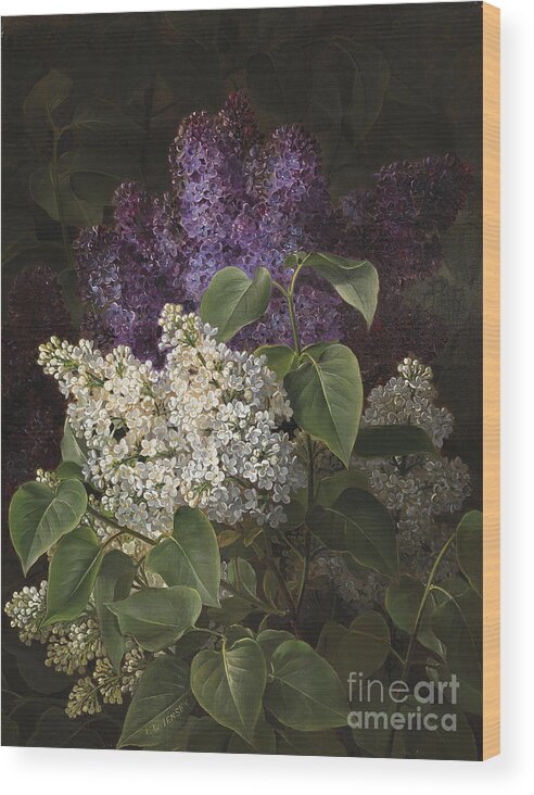 Johan Laurentz Jensen 1800 Wood Print featuring the painting Flowers #1 by Celestial Images