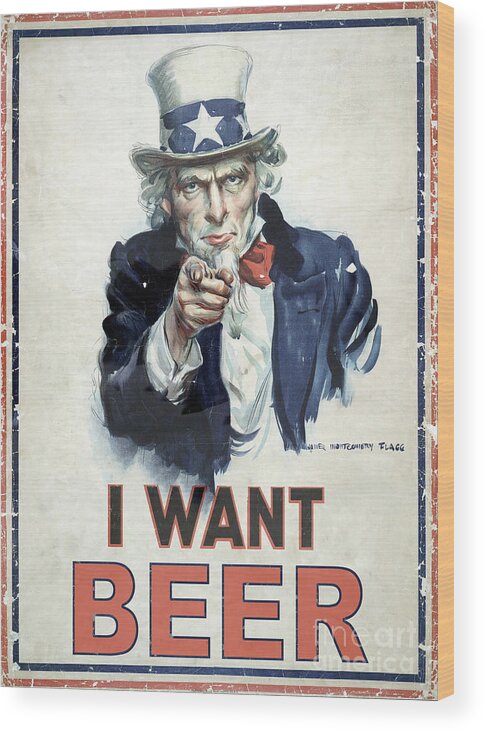 I Want Beer Wood Print featuring the photograph I Want Beer #2 by Jon Neidert
