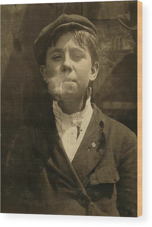 Portrait Of A Boy A Pipe Wood Print by Everett - Fine Art America
