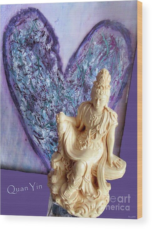 Quan Yin Wood Print featuring the photograph Quan Yin Heart #1 by Mars Besso