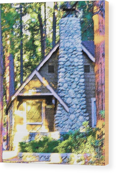  Wood Print featuring the photograph Idyllwild - Houses on the Hill #14 by Lisa Dunn