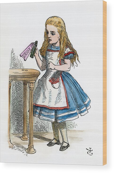 1865 Wood Print featuring the painting Alice In Wonderland #15 by Granger
