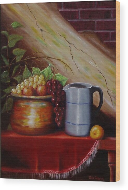 Still Life Wood Print featuring the painting Abundance #2 by Gene Gregory