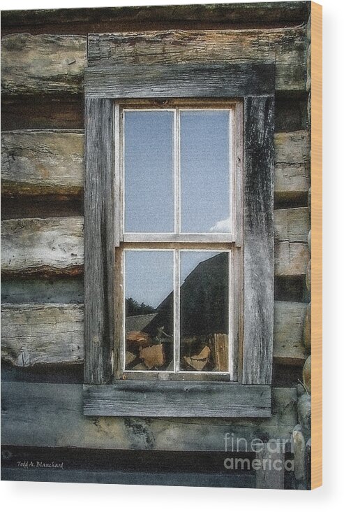 Log Cabin Wood Print featuring the photograph Cabin Window #2 by Todd Blanchard