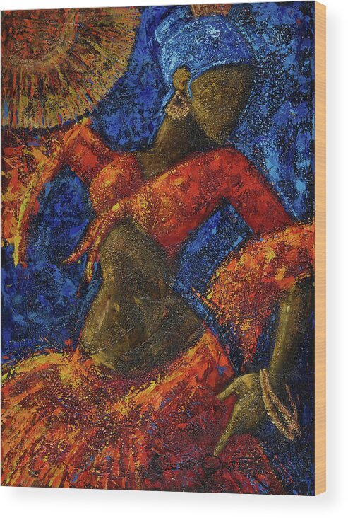 Dancer Wood Print featuring the painting Passion by Oscar Ortiz