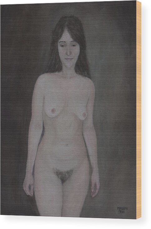 Nude Wood Print featuring the painting Nude Study by Masami Iida