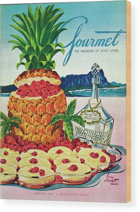 Food Wood Print featuring the photograph A Hawaiian Scene With Pineapple Slices by Henry Stahlhut