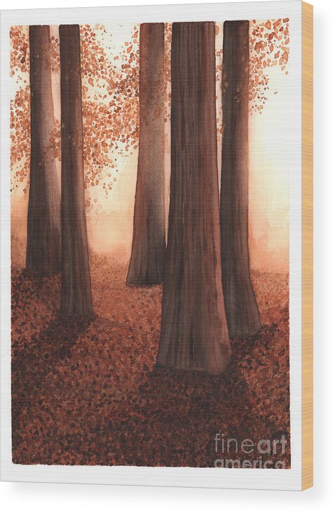 Art Wood Print featuring the painting A Light in the Woods by Hilda Wagner