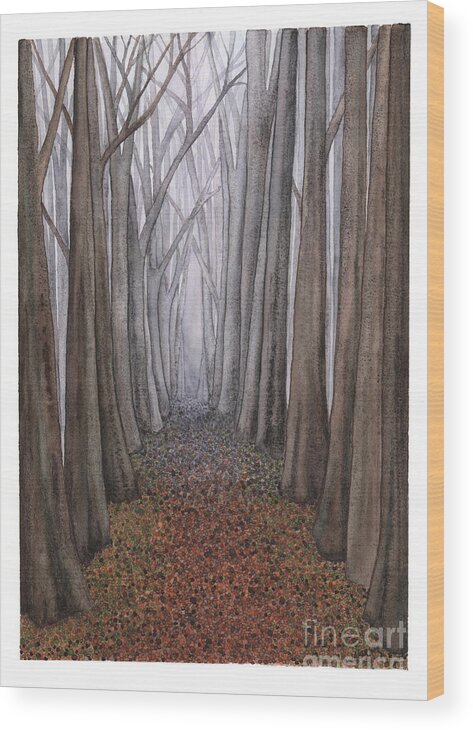 Forest Wood Print featuring the painting A Walk in the Woods by Hilda Wagner