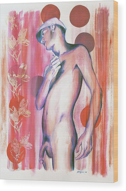 Male Youth Wood Print featuring the painting Dangerous Boys and Attraction by Rene Capone
