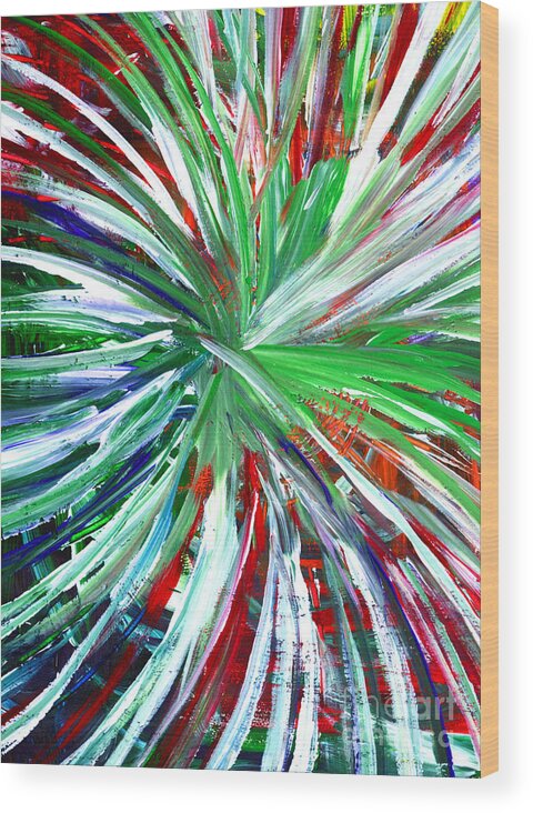 Martha Wood Print featuring the painting Abstract Series C1015DP by Mas Art Studio