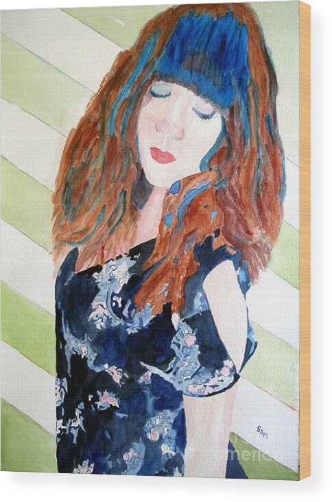 Adelina Wood Print featuring the painting Adelina by Sandy McIntire
