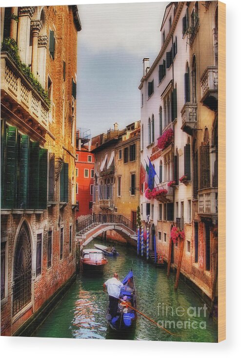 Venice Wood Print featuring the photograph Ahh Venezia by Lois Bryan