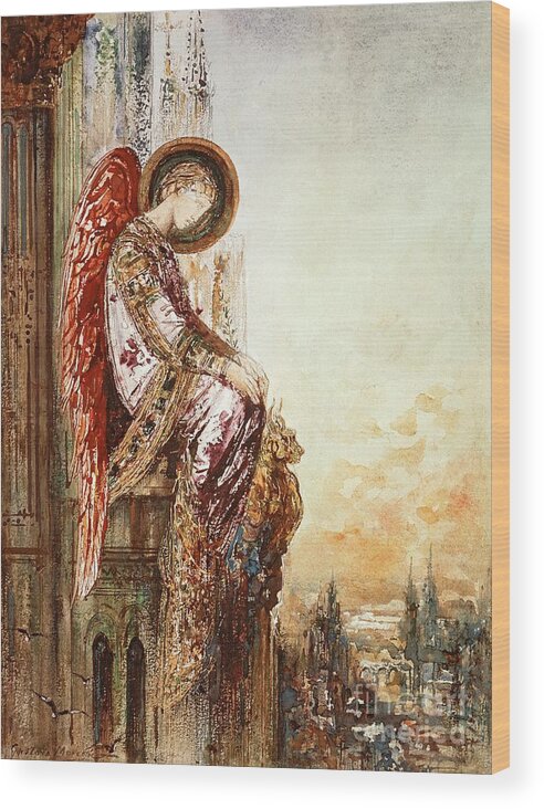 Angelic Wood Print featuring the painting Angel Traveller by Gustave Moreau