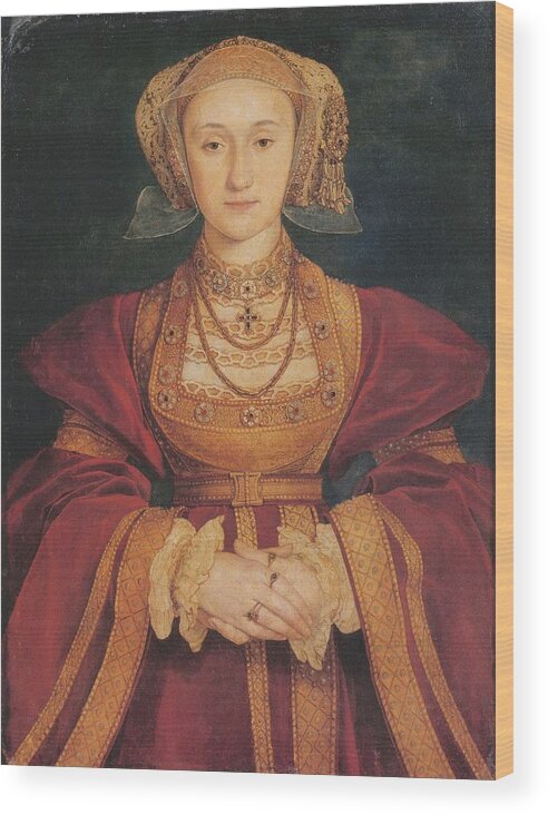 Anne Of Cleves Wood Print featuring the painting Anne of Cleves by Hans Holbein