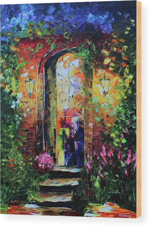  Palm Tree Paintings Wood Print featuring the painting Archway by Kevin Brown
