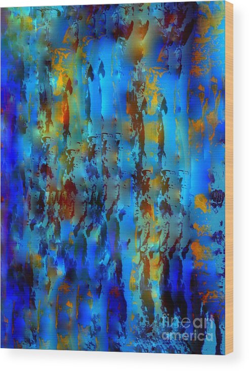 A-fine-art-painting-abstract Wood Print featuring the painting Asian Treasures by Catalina Walker