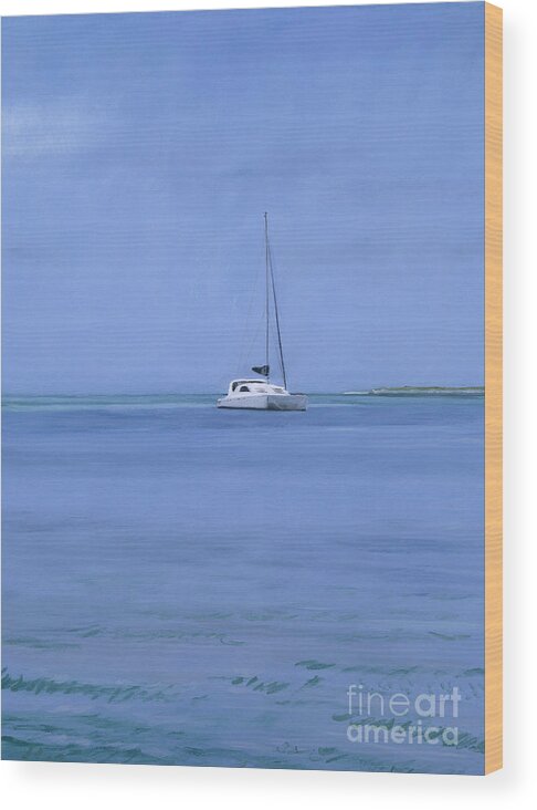 Bahamian Boat Wood Print featuring the painting Bahamian boat by Alessandro Raho
