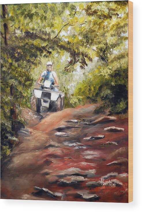 Impressionistic Painting Wood Print featuring the painting Bear Wallow Rider by Phil Burton