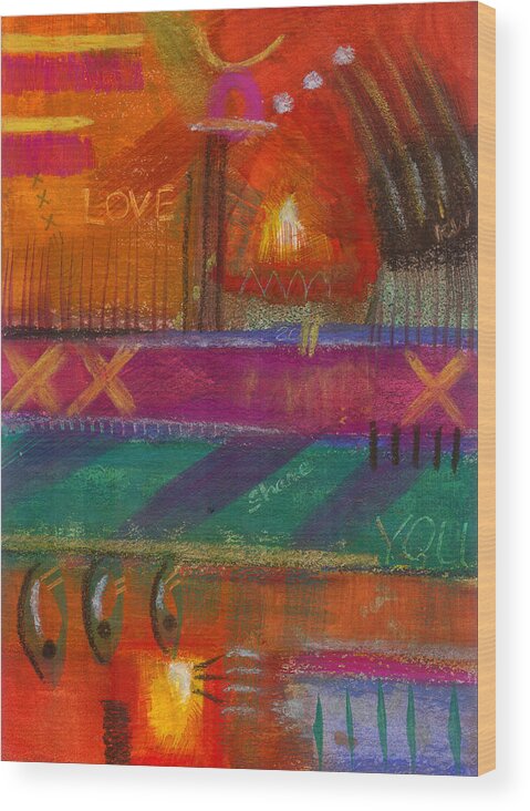 Love Wood Print featuring the painting Being In Love by Angela L Walker