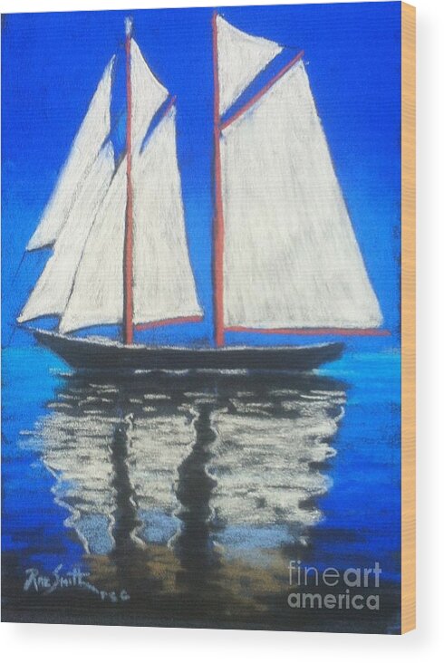 Pastels Wood Print featuring the pastel Bluenose 2 by Rae Smith