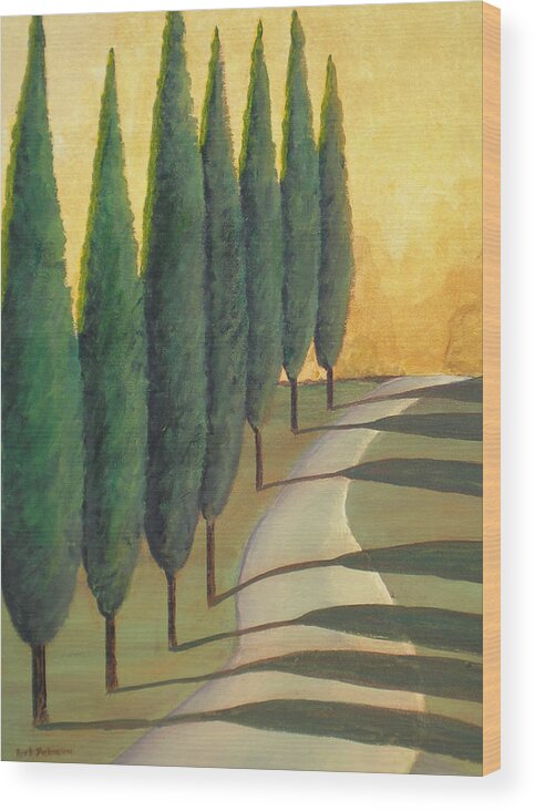 Landscapes Wood Print featuring the painting Bolick Road by Herb Dickinson