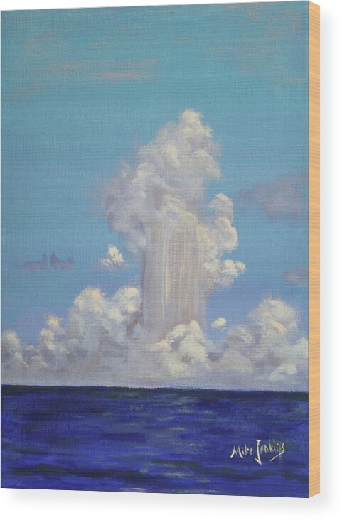 Storm Wood Print featuring the painting Boomers over Bimini by Mike Jenkins