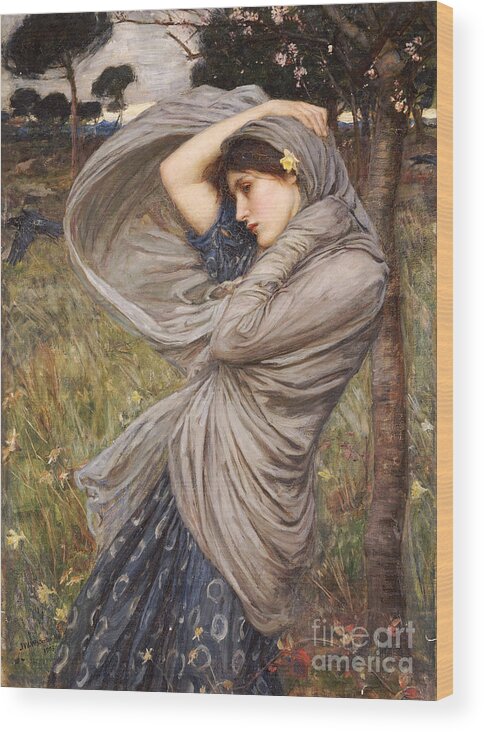 Boreas Wood Print featuring the painting Boreas by John William Waterhouse