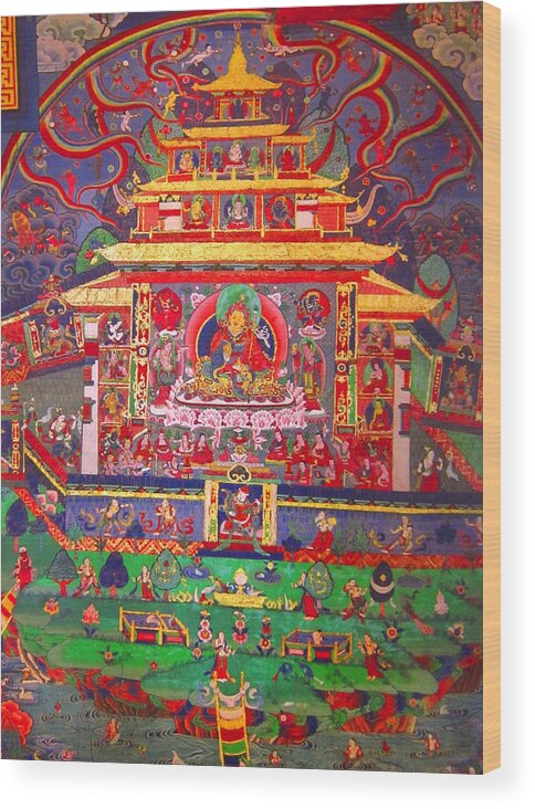 Buddhism Wood Print featuring the painting Buddhist Art by Steve Fields