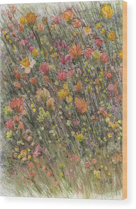 Daffodil Wood Print featuring the painting By the Roadside by Elise Boam