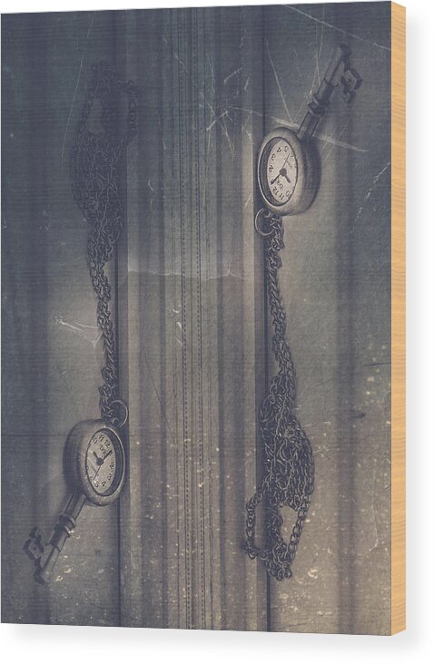 Doors Wood Print featuring the photograph Chains Of Time by Elvira Pinkhas