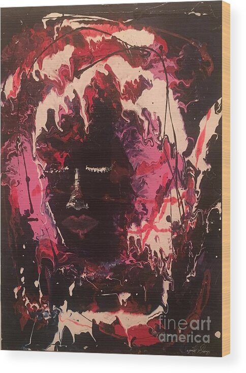 Abstract Expressionism Wood Print featuring the painting Chela Art Print by Crystal Stagg