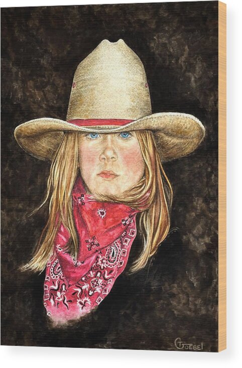 Cowgirls Wood Print featuring the painting Cheyenne by Traci Goebel