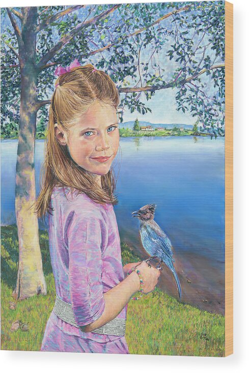Birdseye Art Studio Wood Print featuring the pastel Color Personified - Blue by Nick Payne