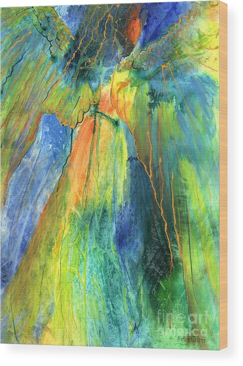 Acrylic Ink Wood Print featuring the painting Coming Lord by Nancy Cupp