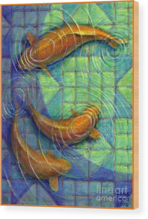 Occupy China Wood Print featuring the painting Coy Koi by Jane Bucci