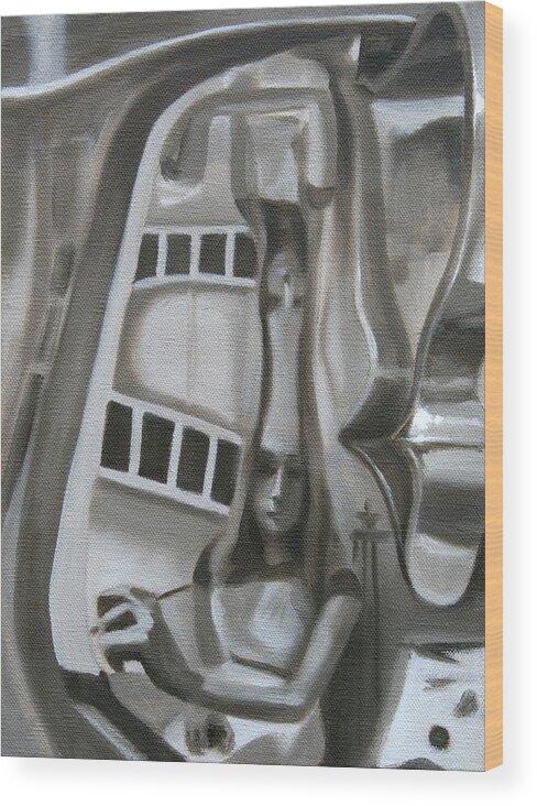 Reflection Wood Print featuring the painting Cream Pitcher by Katherine Huck Fernie Howard