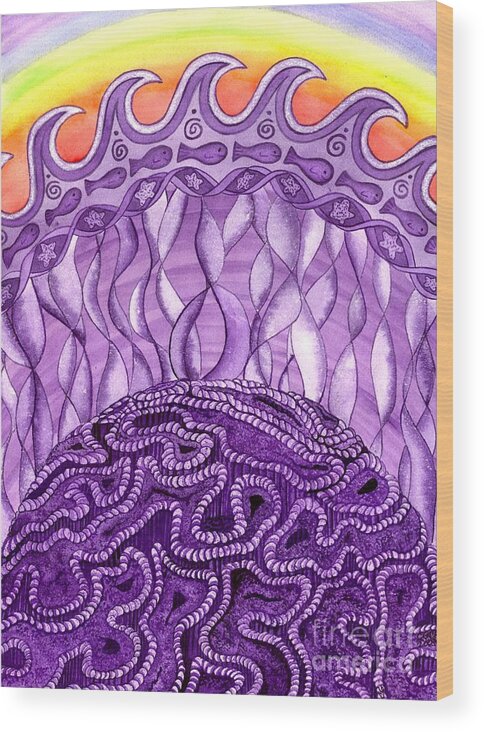 Chakra Wood Print featuring the painting Crown Chakra by Catherine G McElroy
