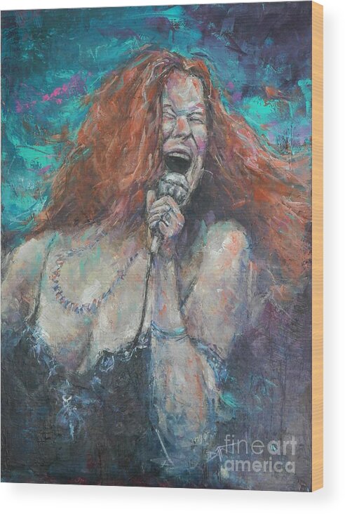 Janis Wood Print featuring the painting Cry Baby by Dan Campbell