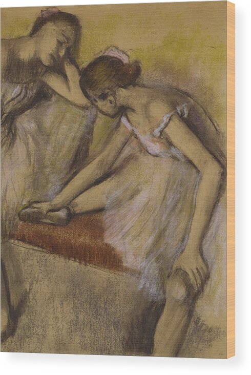 Dancers Wood Print featuring the painting Dancers in Repose by Edgar Degas