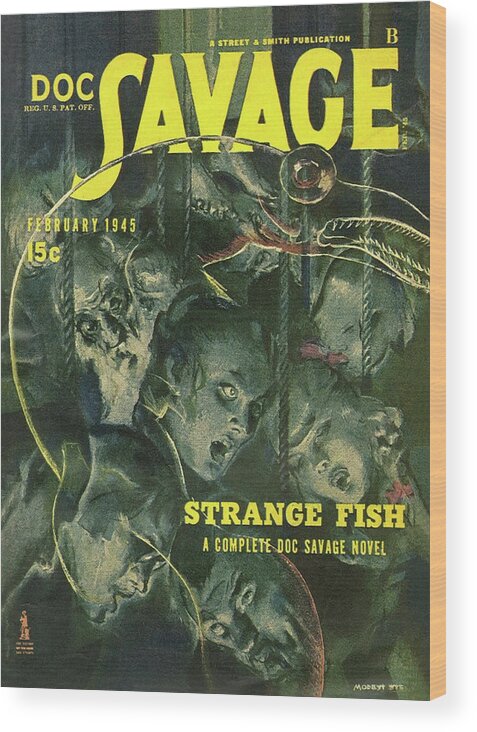 Comic Wood Print featuring the drawing Doc Savage Strange Fish by Conde Nast