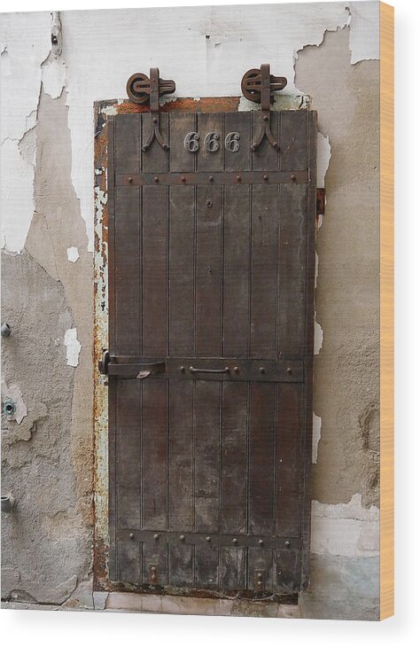 Richard Reeve Wood Print featuring the photograph Eastern State Penitentiary - Devil's Door by Richard Reeve