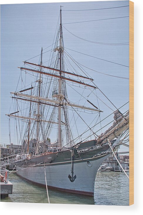 Galveston Wood Print featuring the photograph Elissa - Galveston, TX by John Black