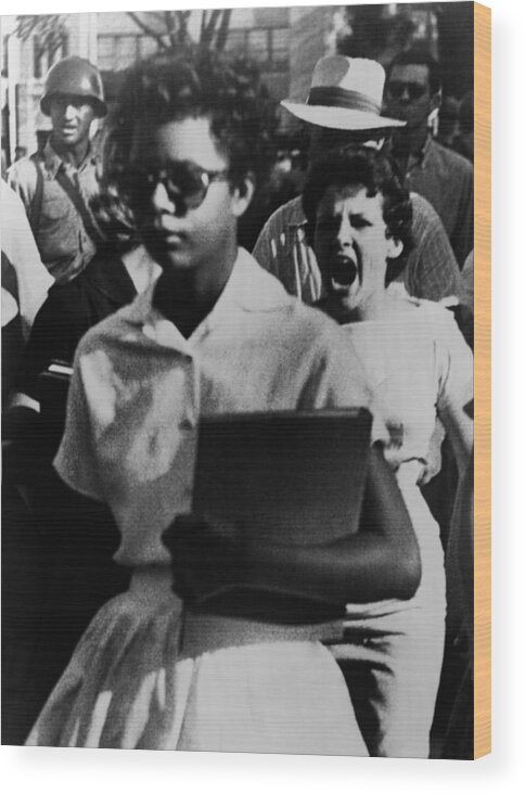 History Wood Print featuring the photograph Elizabeth Eckford, One Of The Nine by Everett