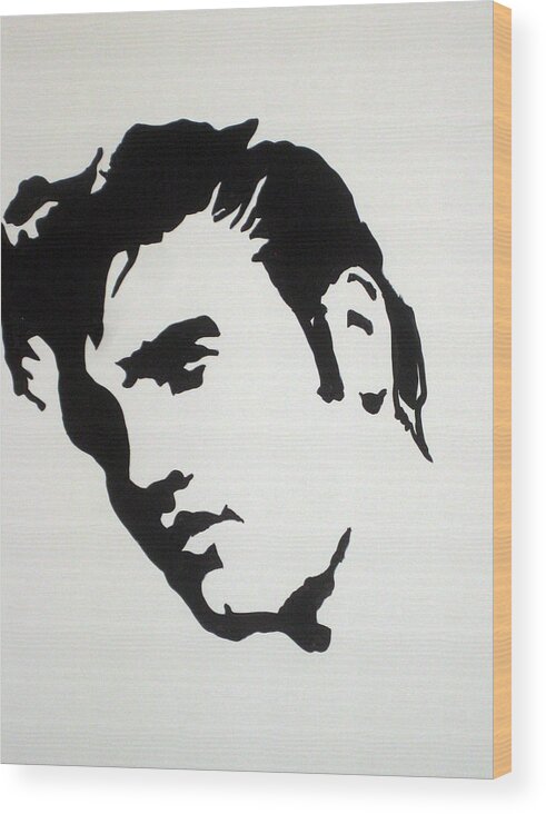 Elvis Wood Print featuring the drawing Elvis Before Time by Robert Margetts