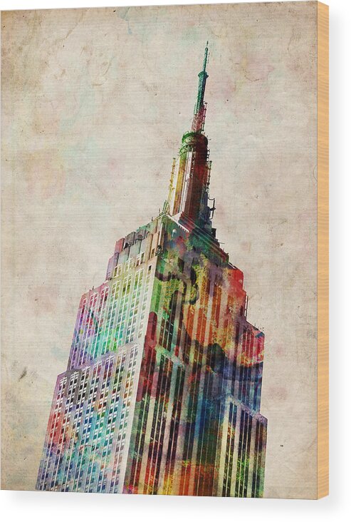 Empire State Building Wood Print featuring the digital art Empire State Building by Michael Tompsett