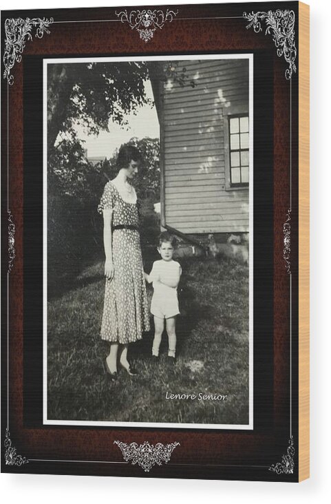 Expressive Wood Print featuring the photograph Ernest and Aunt Anna by Lenore Senior