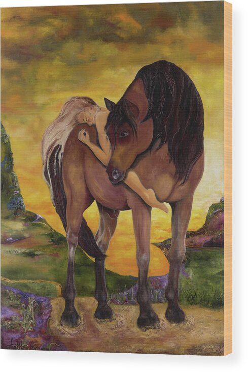 Horses Wood Print featuring the painting Faith by Anitra Handley-Boyt