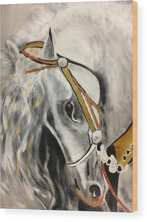 Horse Wood Print featuring the painting Fantasy Horse by David Bartsch